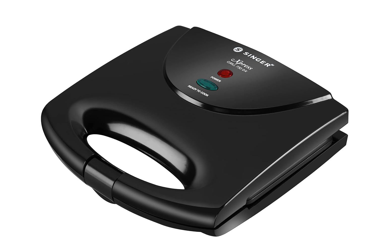 Singer Xpress Grill 750-Watt Sandwich Toaster with Non-stick Coated Fixed Plates - Black