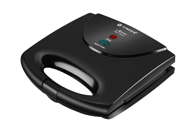 Singer Xpress Grill 750-Watt Sandwich Toaster with Non-stick Coated Fixed Plates - Black