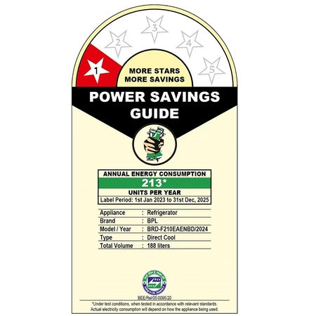 BPL REFRIGERATOR DC 188L 1S BRD-F210EAENBD MILEY BL