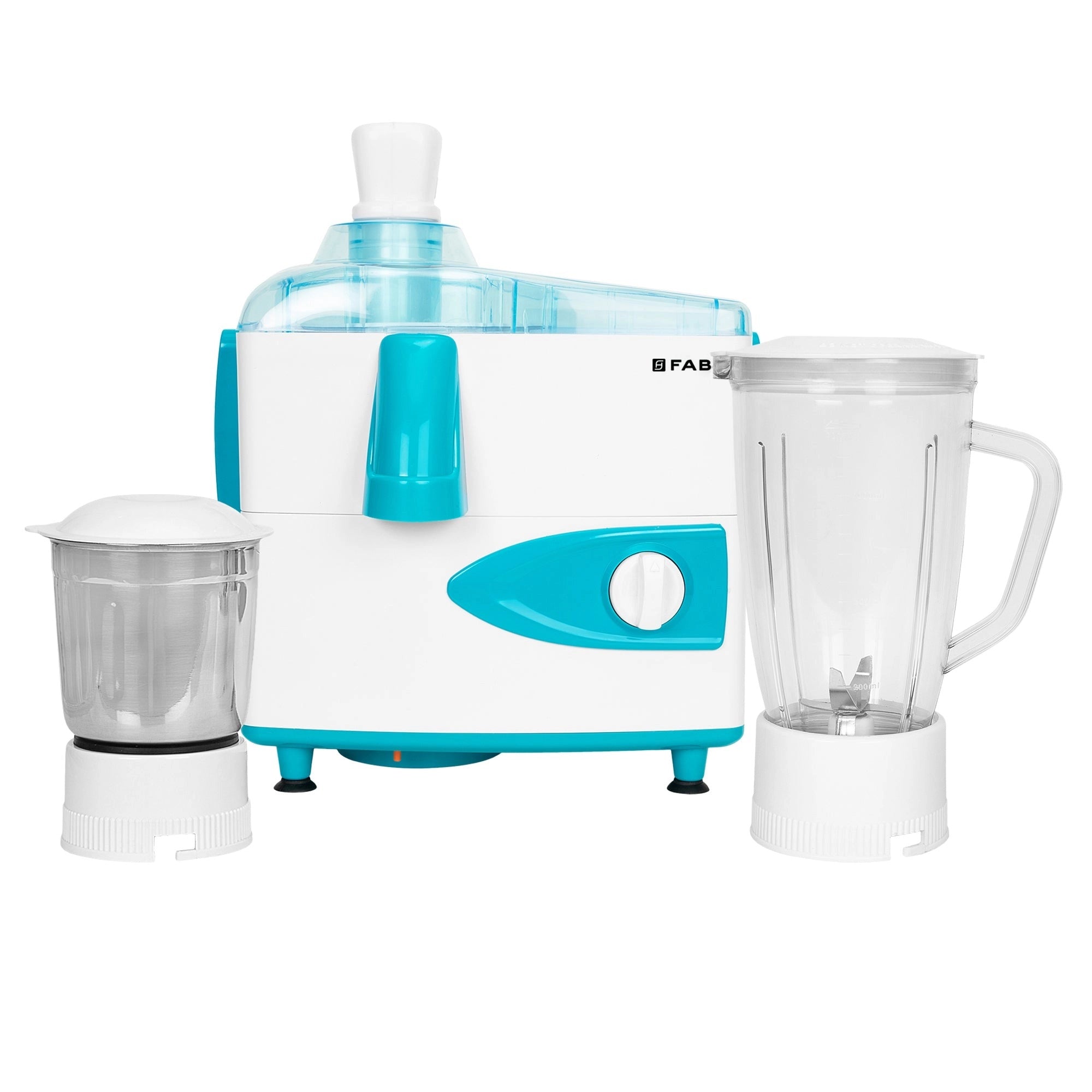 Faber FJG 500W 2J ZEUS WH 500W Juicer Mixer Grinder | 18000 RPM, 3-Speed Control, Double Lock Technology | 2 Multipurpose Jars, High Performance Blade, Micromesh Juicing Sleeve, Spatula