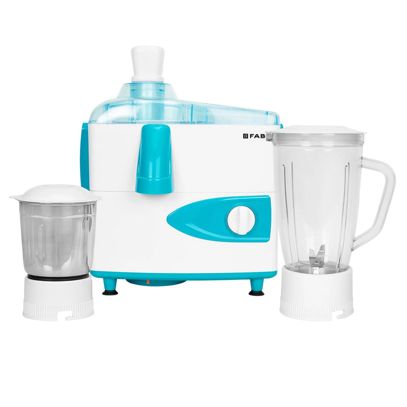 Faber FJG 500W 2J ZEUS WH 500W Juicer Mixer Grinder | 18000 RPM, 3-Speed Control, Double Lock Technology | 2 Multipurpose Jars, High Performance Blade, Micromesh Juicing Sleeve, Sp