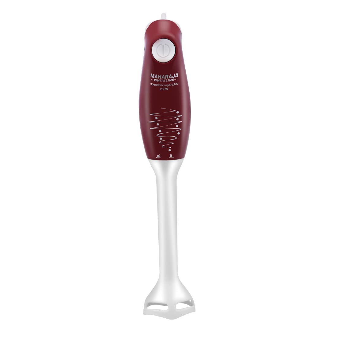 Maharaja Whiteline Plastic Speedmix Super Plus Hand Blender, 250W, Duraforce Advanced Blade Technology, 800Ml Multi-Purpose Jar, Cherry Red & White, Standard, 250 Watt