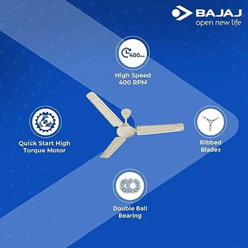 BAJAJ EDGE 9EE 900MM 1200 mm Ceiling Fan-Bianco (Pack of 1)