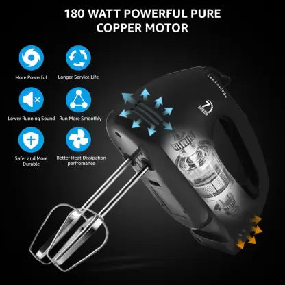 Inalsa 180 W Black Hand Blender (Eeco Mix)