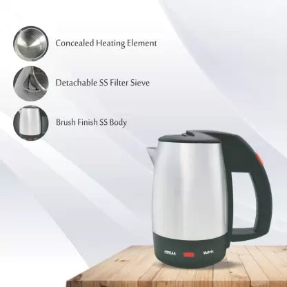 Inalsa Matrix Electric Kettle  (0.5 L, Silver, Black)