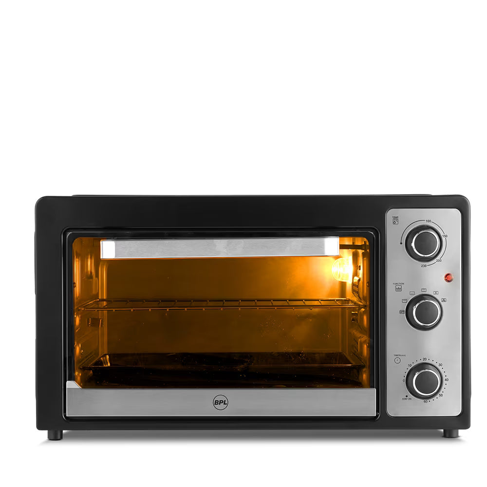 BPL Kitchen Up 40 Litres Oven Toaster Griller (OTG) with Rotation Basket, Convection, Rotisserie, Black, BOTGRBBQC00540