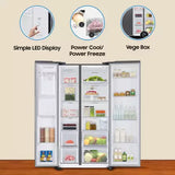 Samsung 633 L, 3 Star, Frost Free, Side By Side Refrigerator (RS78CG8543S9HL, Silver, Refined Inox)
