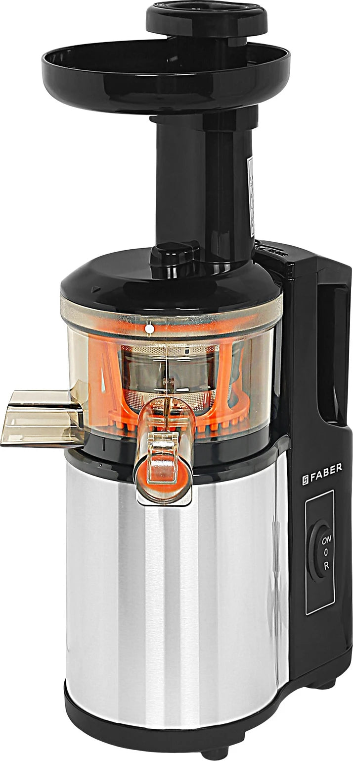 Faber Cold Press Slow Juicer FSJ 150 R, 150W, fruits, vegetables and leafy greens juicing, nut milk extraction, multiple juices at one touch||150W||2 year warranty || 60 RPM slow j