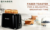 Faber FPUT Prime S 750W BK Electric Pop-Up Toaster With Dust Cover - 750 W Pop Up Toaster (Black)