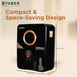 Faber FWP Altroz Gold 10 L RO + UV + UF + Alkaline + Copper + Zinc Water Purifier 30 Months Zero Maintenance Cost | Upto 2500 PPM | Suitable for Borewell,Tank & Municipal Water (Black)