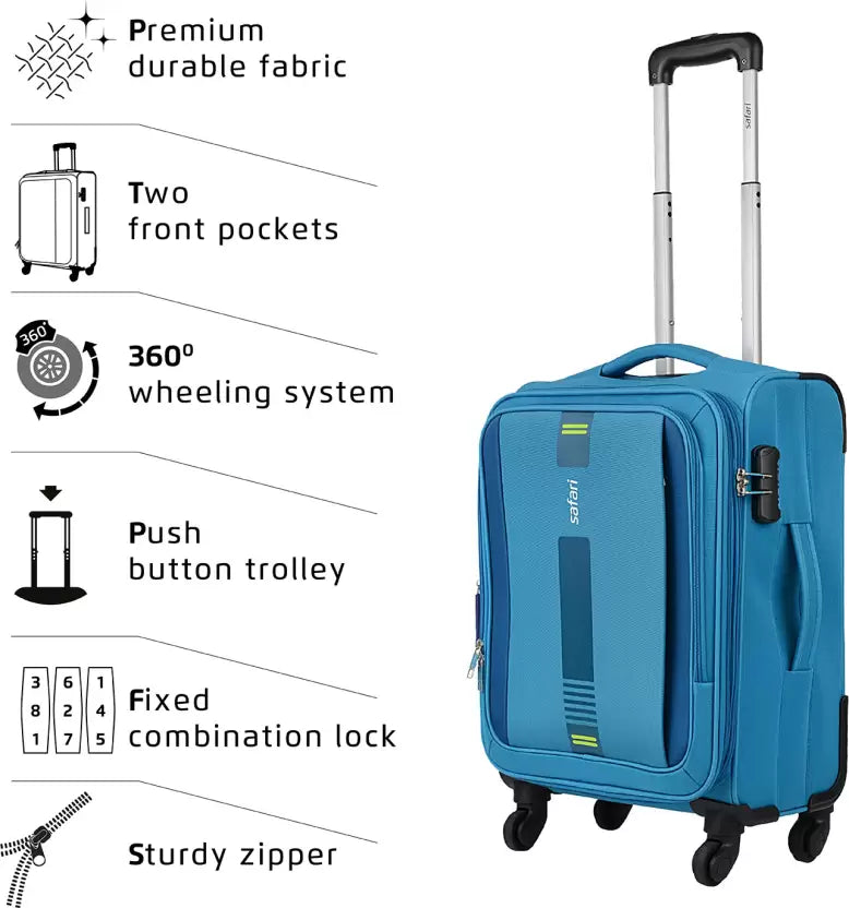 SAFARI GAMMA 55 4W Expandable Cabin Suitcase 4 Wheels - 22 inch