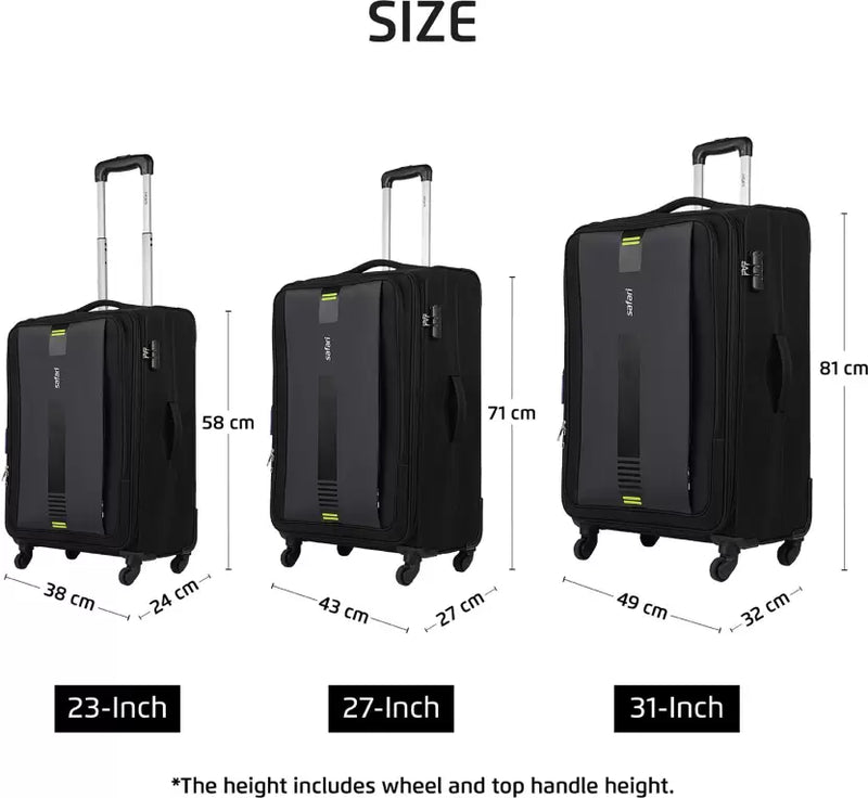 SAFARI GAMMA 75 4W Expandable Check-in Suitcase - 30 inch 1 bag black colour