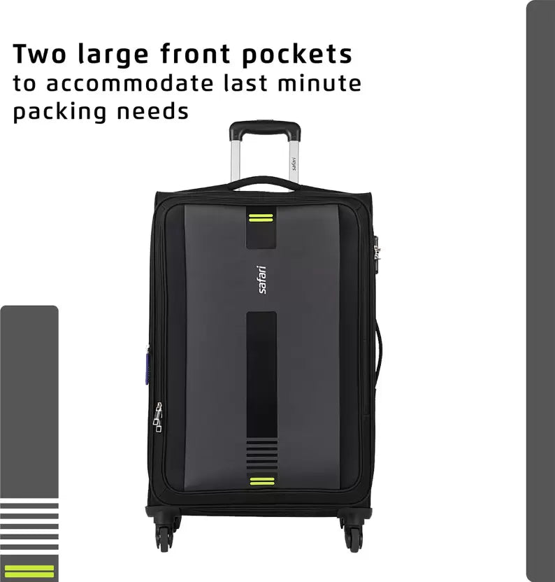 SAFARI GAMMA 75 4W Expandable Check-in Suitcase - 30 inch 1 bag black colour