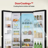 LG 650L Side by Side Refrigerator, Wi-Fi Convertible, DoorCooling+™, Smart Inverter Compressor, Black Mirror Finish, 3 Star (GLB257DBM3, 2025 Model)
