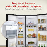 LG 650L Side by Side Refrigerator, Wi-Fi Convertible, DoorCooling+™, Smart Inverter Compressor, Black Mirror Finish, 3 Star (GLB257DBM3, 2025 Model)