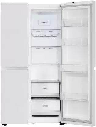 LG 650 L Frost Free Side by Side 5 Star Convertible Refrigerator with Smart Inverter Compressor, Premium Glass Door, Hygiene Fresh+ & DoorCooling+ (white, GL-B257DLW3)