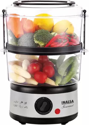 Inalsa Food Steamer Gourmet Black & Silver