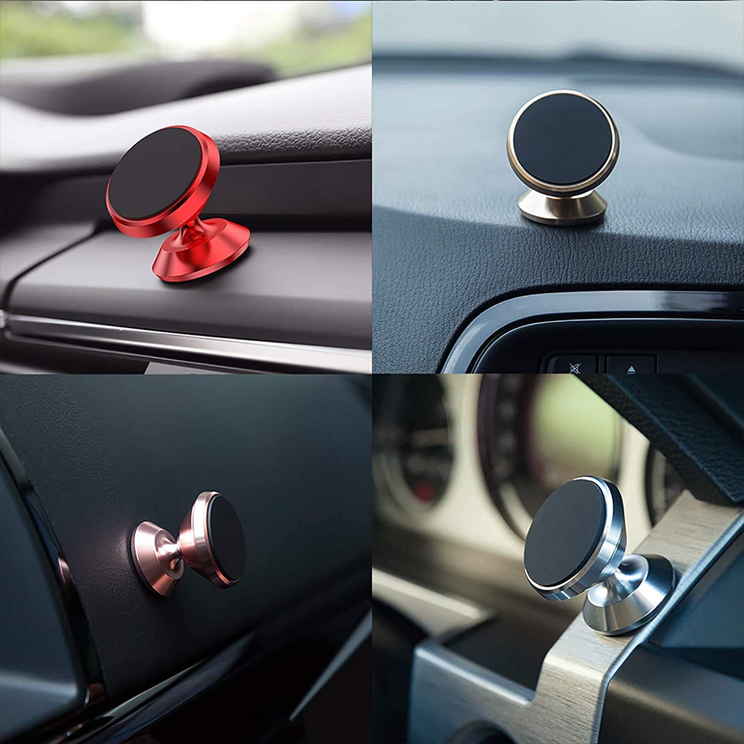 Reconnect 360° Aluminium Rotating Magnetic Phone Holder for Car