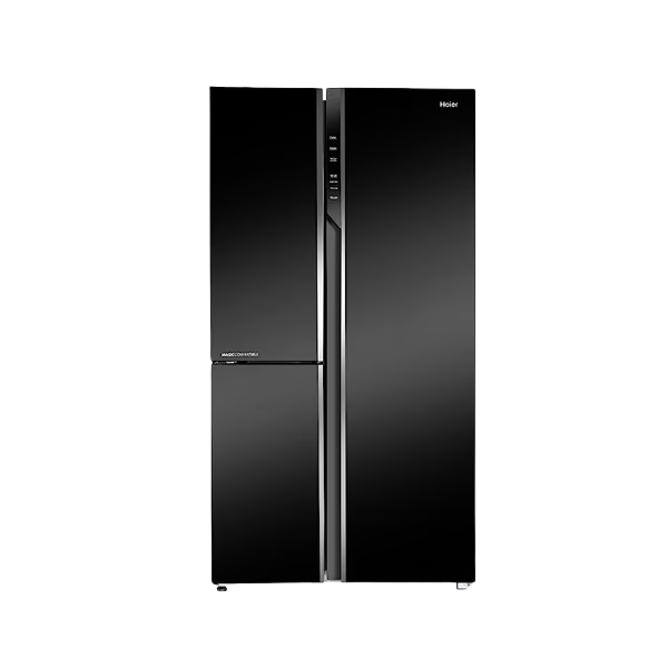 Haier 598 Litres Frost Free Side by Side Refrigerator with Magic Cooling Technology (HRT-683KG, Black Glass)
