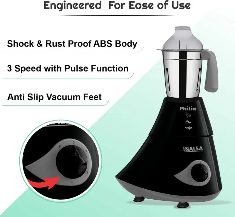 Inalsa Mixer Grinder 4 Jar (Philia)