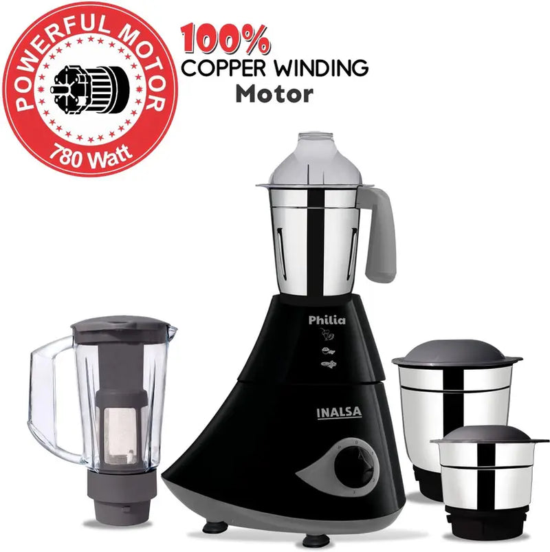 Inalsa Mixer Grinder 4 Jar (Philia)