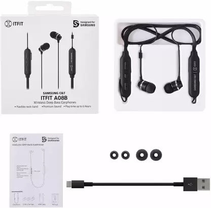 Buy SAMSUNG ITFIT Bluetooth STEREO EARPHONE A08B Black Online Neverowned India