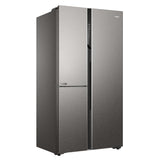 Haier 598L 3 Star 3-Door Side by Side Frost Free Refrigerator (HRT-683ISU1, Inox Steel)