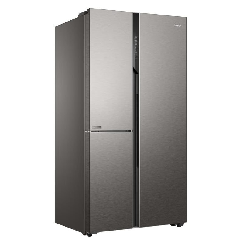 Haier 598L 3 Star 3-Door Side by Side Frost Free Refrigerator (HRT-683ISU1, Inox Steel)