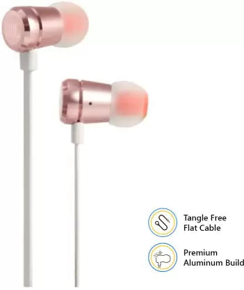 JBL T290 Wired Headset (Rose Gold, In the Ear)