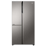 Haier 598L 3 Star 3-Door Side by Side Frost Free Refrigerator (HRT-683ISU1, Inox Steel)