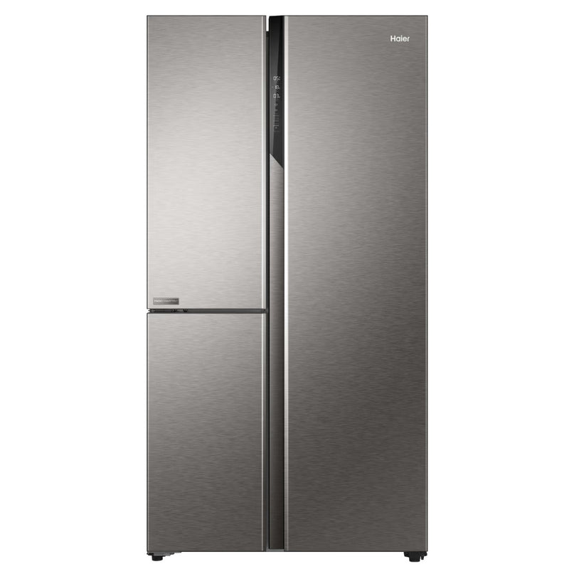 Haier 598L 3 Star 3-Door Side by Side Frost Free Refrigerator (HRT-683ISU1, Inox Steel)