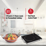 Kenstar 2200 W Radiant Cooktop Infrared Induction with Jog Dial, Touch Panel (Silver, Black, INFRA STOV 22)