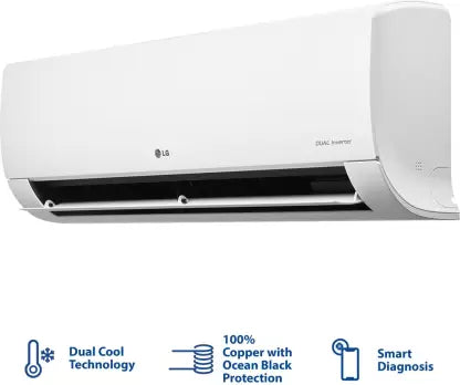 LG 1.5 Ton 3 Star Split Dual Inverter AC - White (KS-Q18YNXA, Copper Condenser)