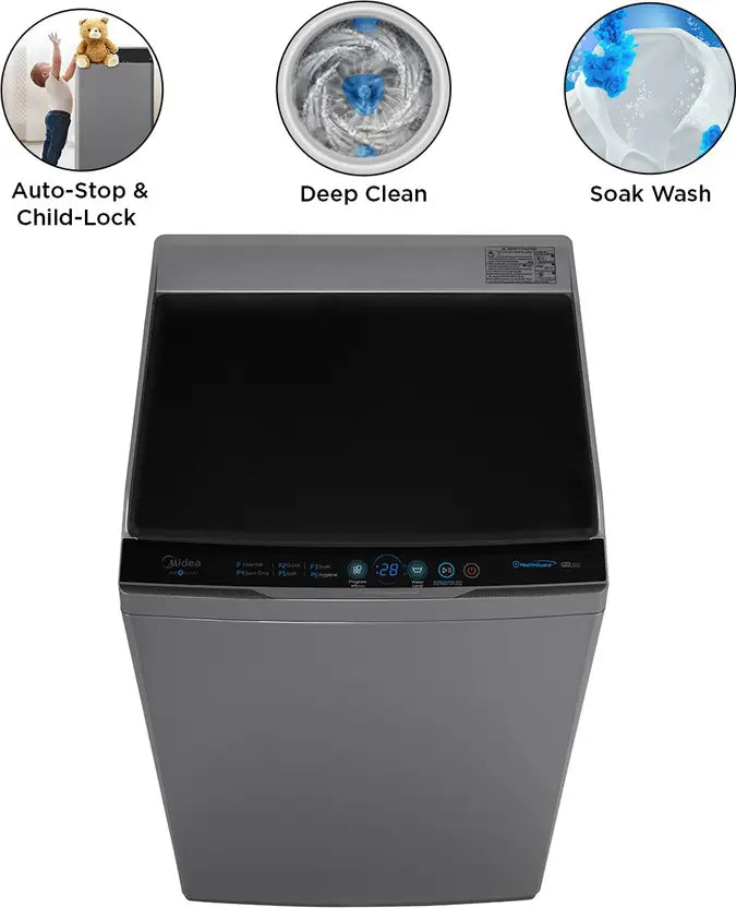 Midea 7 kg 5 Star Fully Automatic Top Load Washing Machine Grey  (MA100W70/G-IN)
