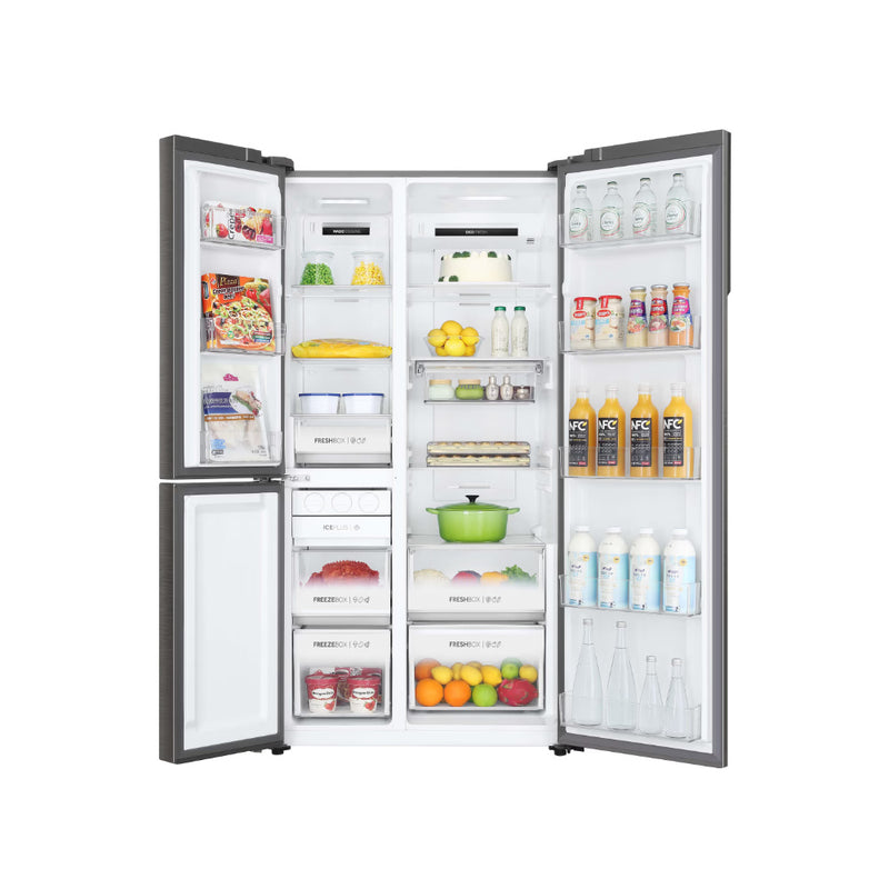 Haier 598L 3 Star 3-Door Side by Side Frost Free Refrigerator (HRT-683ISU1, Inox Steel)