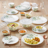 Larah by Borosil Pack of 34 Opalware Fauna Galaxy Series Dinner Set (Microwave Safe)