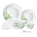 Larah by Borosil Pack of 34 Opalware Fauna Galaxy Series Dinner Set (Microwave Safe)