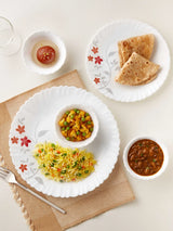 Larah by Borosil Pack of 34 Opalware Rosalie Galaxy Series Dinner Set (Microwave Safe)