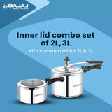 BAJAJ New Shakti 2 Pc Combo 2 L, 3 L Inner Lid Pressure Cooker