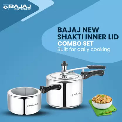 BAJAJ New Shakti 2 Pc Combo 2 L, 3 L Inner Lid Pressure Cooker