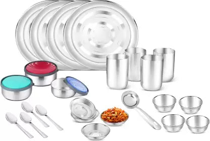 Flipkart SmartBuy Pack of 24 Stainless Steel Stainless Steel Dinner Set Dinner Set