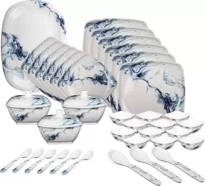 Hamlay by SIGRI-WALA Pack of 40 Melamin Blue marigold Dinner Set