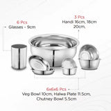 Pigeon Pack of 64 Stainless Steel Dinner Set