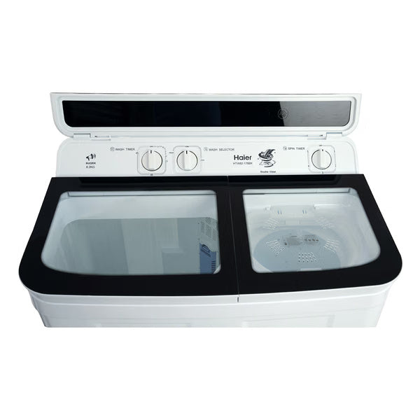 Haier 8.5Kg Semi Automatic Top Load Washing Machine,Toughened Glass HTW85-178BKN1(White)