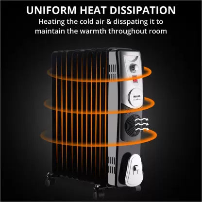 INALSA OFR Room Heater Oil Filled Radiator Warme 11-2500W with Variable Temperature Control|11 Fins| 3 Heat Settings, Grey