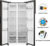 MDRS619FGG28IND, Midea , Side by Side ,482 L, Inverter, Black Jazz (open Box Like New)
