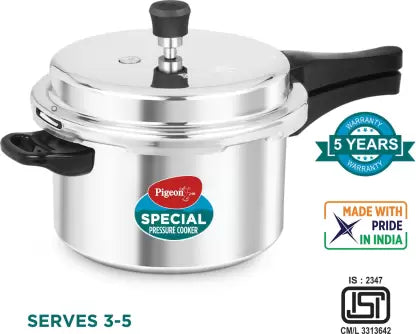 Pigeon by Stovekraft Special and 2 L, 3 L, 5 L Outer Lid Induction Bottom Pressure Cooker