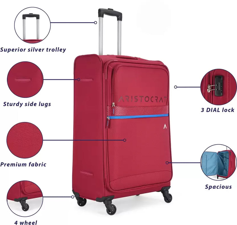 Buy ARISTOCRAT Brezza 4W Strolly E 69 Red Check in Suitcase 27 inch Online Neverowned India