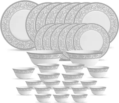 LAOPALA Pack of 33 Opalware Persian Silver Dinner Set