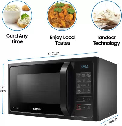 SAMSUNG 28 L Curd Making, A Perfect Gift With 10 Yr Warranty Convection & Grill Microwave Oven (MC28A5013AK, Black)